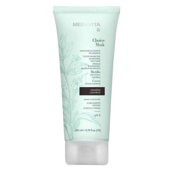 цветна маска за коса тъмно кафяво choice mask liquorice 200ml