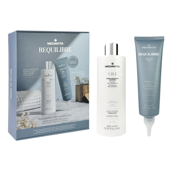 Професионален комплект за почистване на мазен скалп REQUILIBRE MEDAVITA